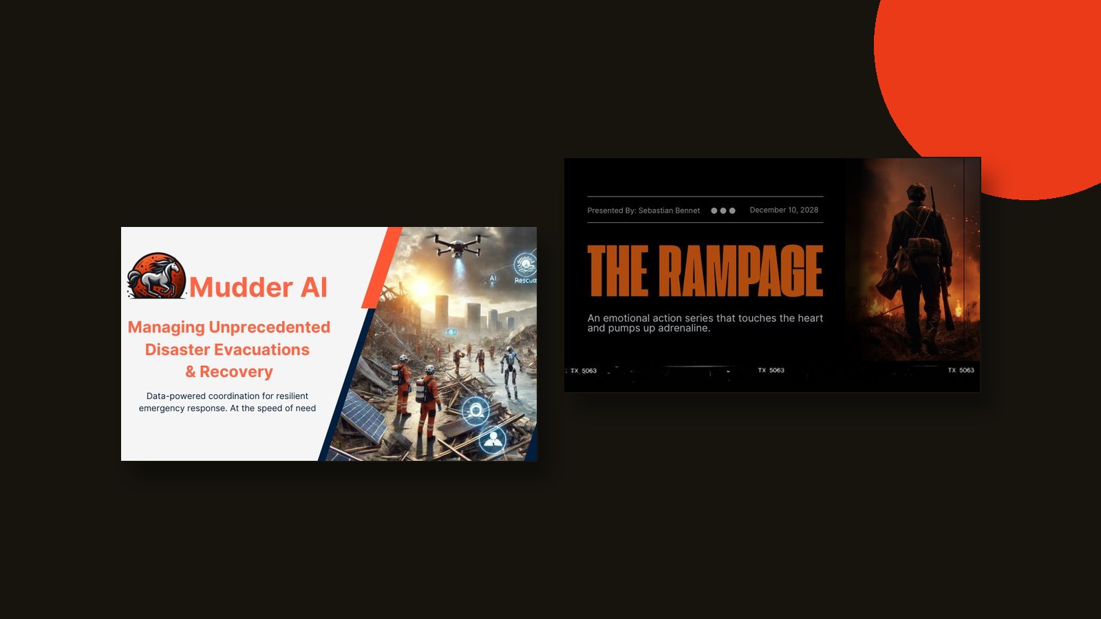 Pitch deck cover slides designed for startup clients