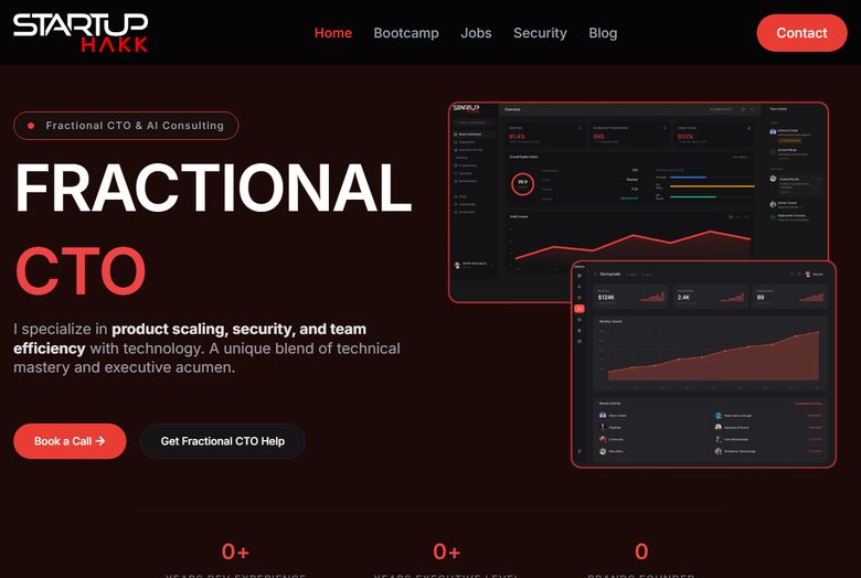 Startup Hakk website screenshot